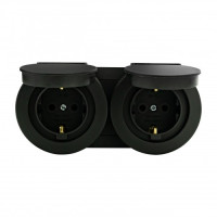 Розетка 2-я с/с с крышкой xOne IP54 антрацит (406-250000-924)