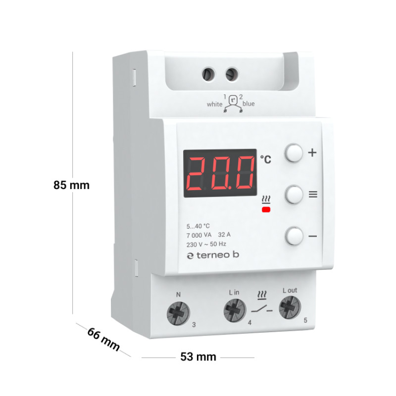 Терморегулятор модульный 5...40*С 32А terneo b теплый пол