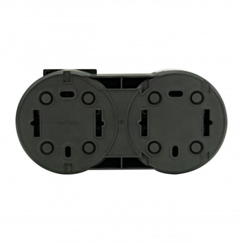 Выключатель 2-клавишный +роз с/с с крышкой xOne IP54 антрацит (406-250000-925)