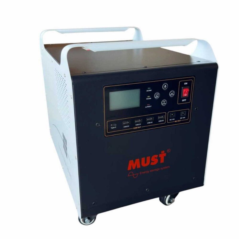 Зарядная станция MUST 2000 VA/2000W (2560Wh) MPPT 60A/40A АС с ручками