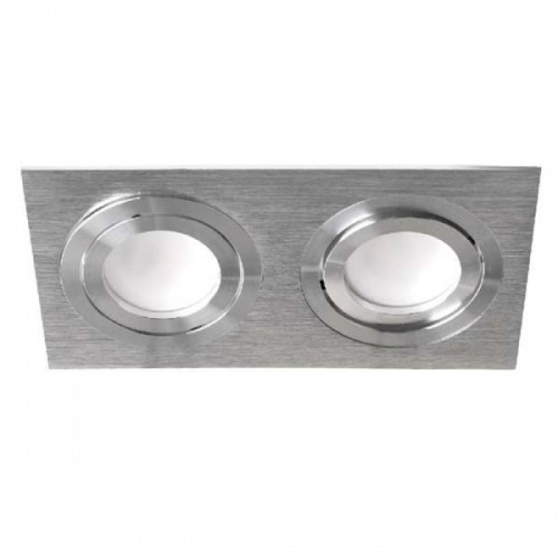 Врізний карданний світильник FERON DL6122 срібло подвійний поворотний 28941