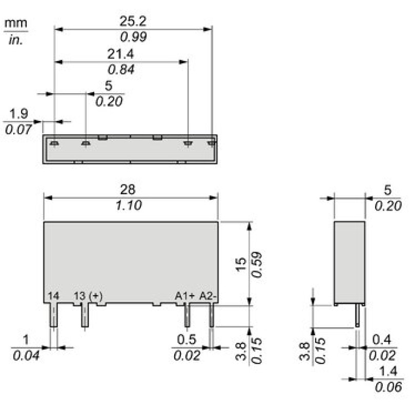 Твердотельное реле Schneider Electric SSL 3,5А, =12В/=24В, 1NO (SSL1D03JD)
