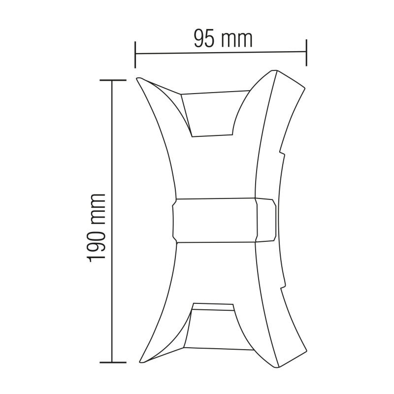 Світильник садово-парк. LED 17W 4200K 740Lm 85-265V IP54 настінний чорний VIPER 076-086-0017-010