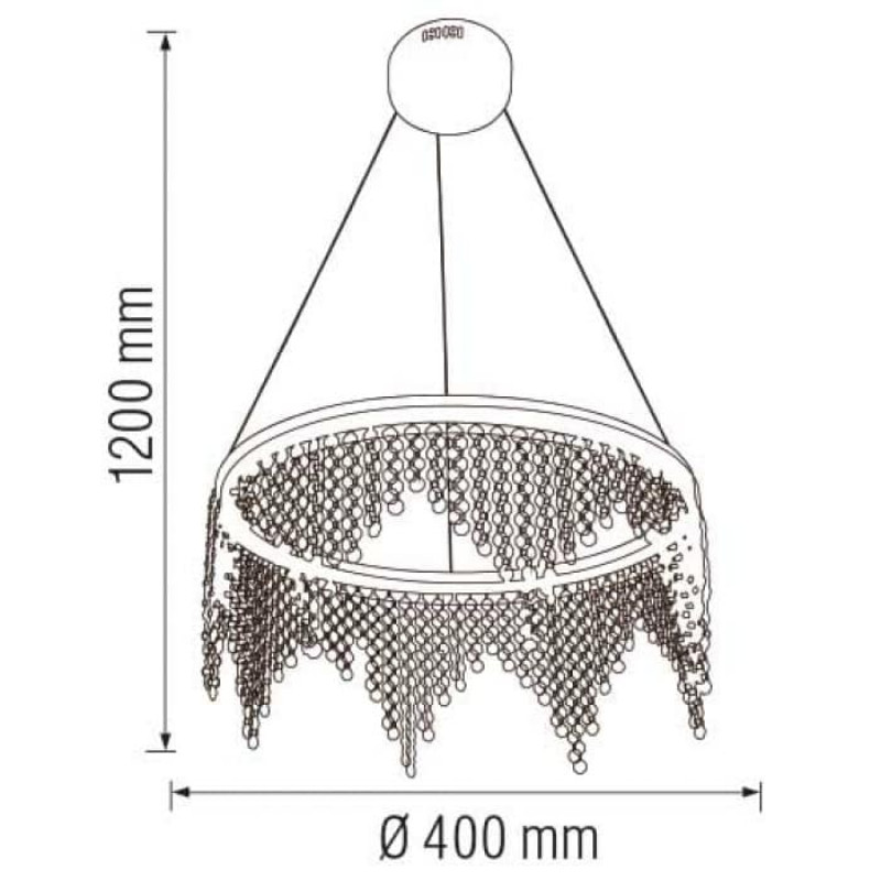 Люстра светодиодная 25W 4000K 1750Lm 180-260V 400х1200мм хрусталь ASTORIA-25 019-040-0025-010 Horoz