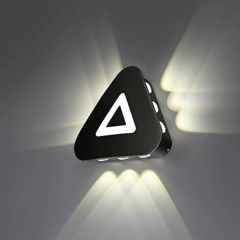 Светильник садово-парк. LED 8W 4200K 445Lm 85-265V IP54 настенный черный ANGEL-8 (076-077-0008-010)