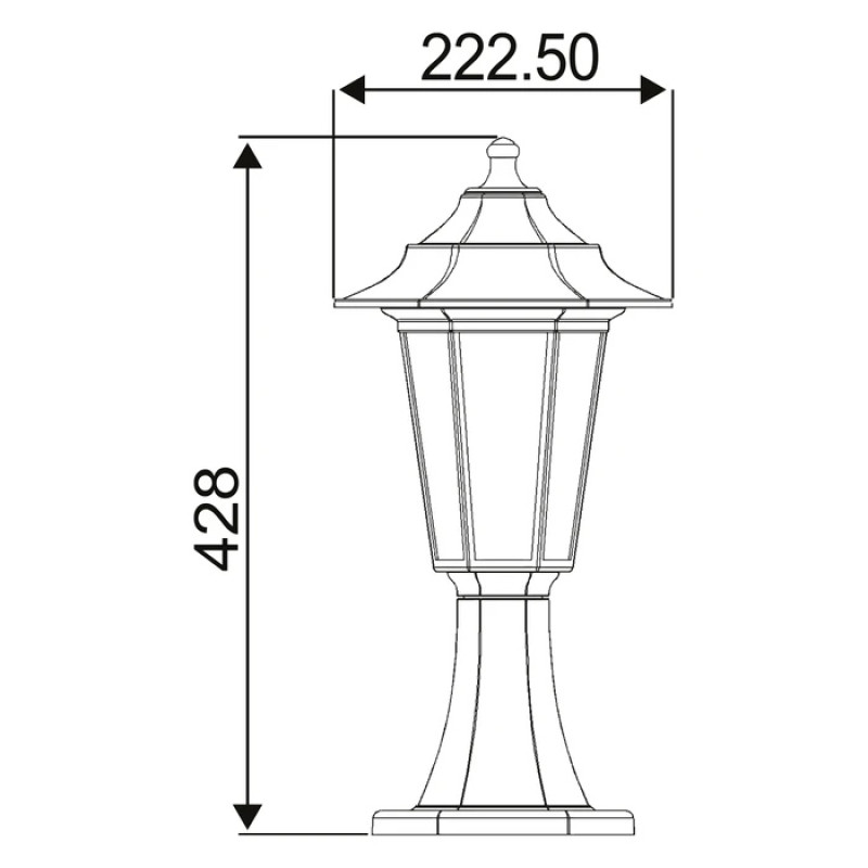 Светильник садово-парковый Е27 230V IP44 428мм. пластиковая колонка черная BEGONYA-1 (400-010-116)