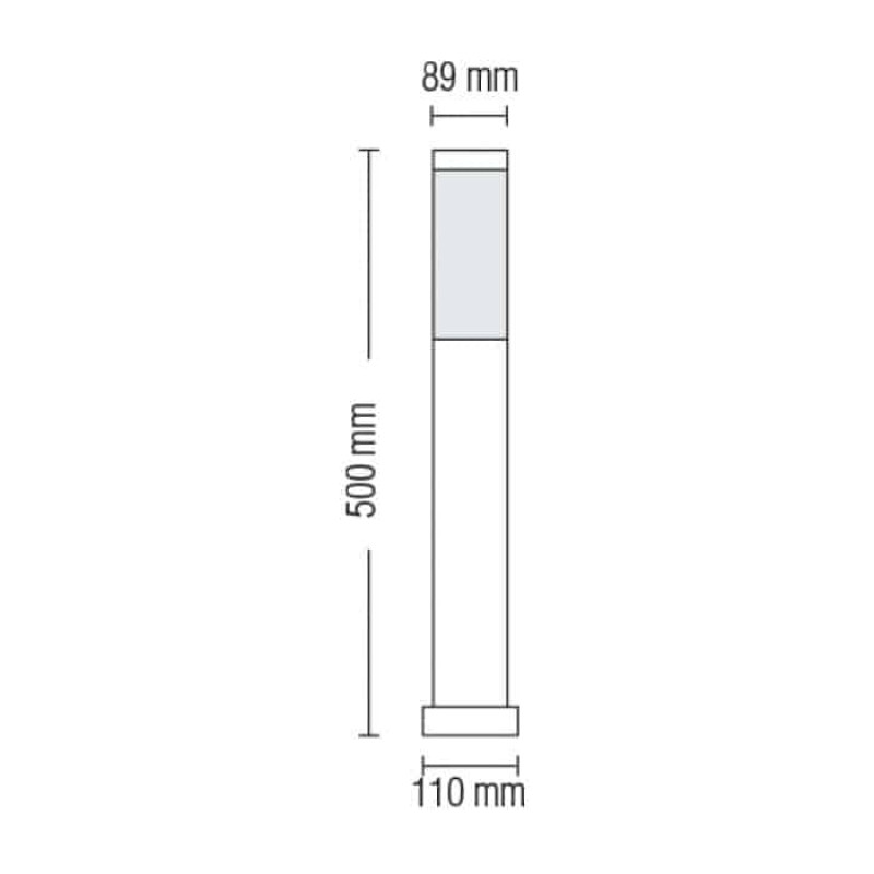 Світильник садово-парковий E27 60W 220-240V IP44 500мм. стовпчик чорний KAVAK-4 (075-014-0004-010) 