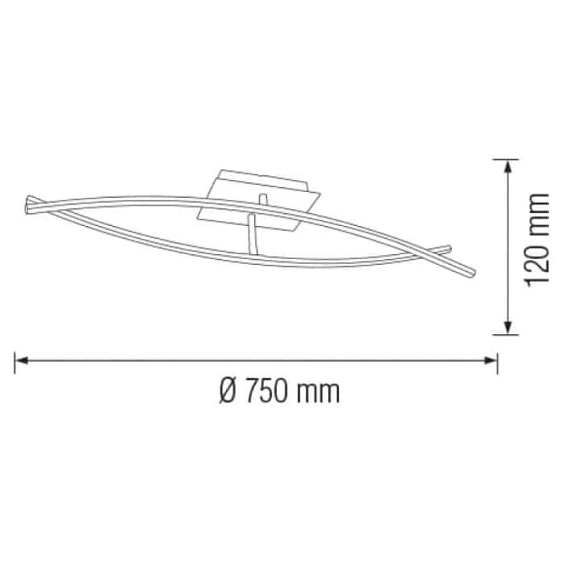 Люстра светодиодная 16W 4000K 1211Lm 110-240V 750х120мм хром ORIENT 019-016-0016-010 Horoz Electric