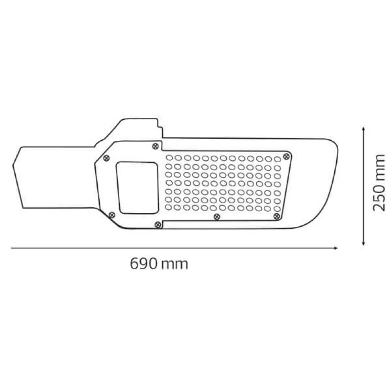 Светильник консольный ORLANDO SMD LED 150W 4200K 15061Lm 85-265V IP65 690x250мм черный 074-005-0150-010