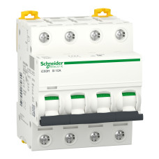 Автоматический выключатель iC60H 4P 10A B Schneider Electric A9F88410