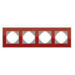 Рамка четверная горизонтальная VIDEX Binera красное стекло (VF-BNFRG4H-RD)