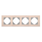 Рамка четверная горизонтальная VIDEX Binera медный алюминий (VF-BNFRA4H-CP)