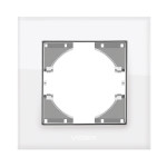 Рамка одинарная горизонтальная VIDEX Binera белое скло (VF-BNFRG1H-W)