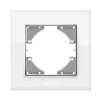 Рамка одинарная горизонтальная VIDEX Binera белое скло (VF-BNFRG1H-W)