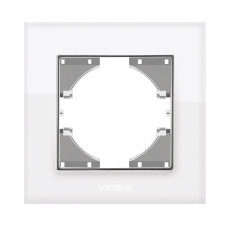 Рамка одинарная горизонтальная VIDEX Binera белое скло (VF-BNFRG1H-W)