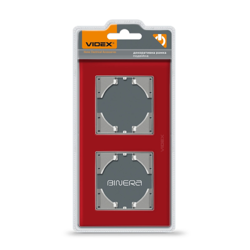 Рамка подвійна горизонтальна VIDEX Binera червоне скло (VF-BNFRG2H-RD)