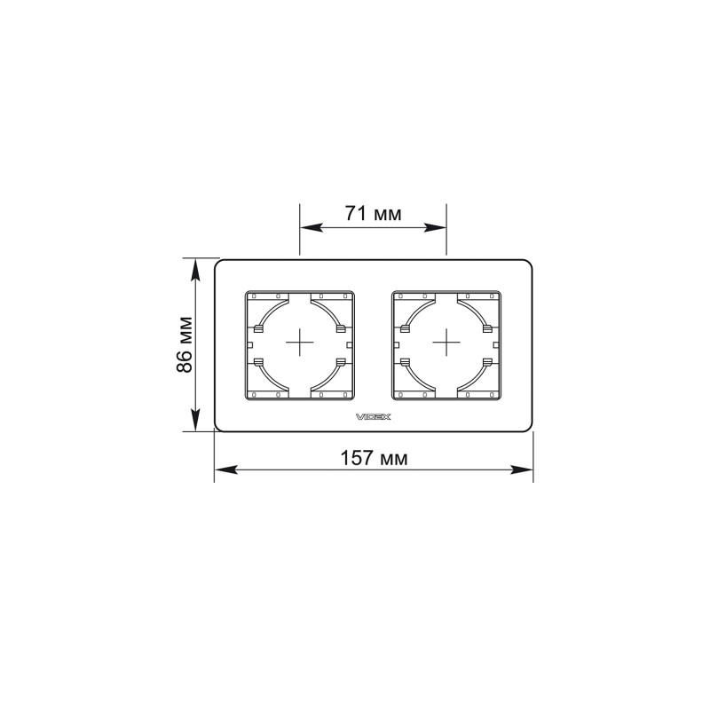 Рамка подвійна горизонтальна VIDEX Binera червоне скло (VF-BNFRG2H-RD)