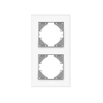 Рамка двойная вертикальная VIDEX Binera белое стекло (VF-BNFRG2V-W)