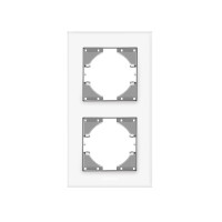 Рамка двойная вертикальная VIDEX Binera белое стекло (VF-BNFRG2V-W)