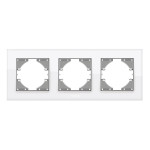 Рамка тройная горизонтальная VIDEX Binera белое стекло (VF-BNFRG3H-W)