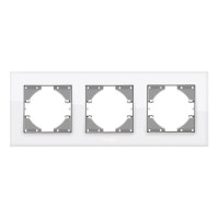 Рамка тройная горизонтальная VIDEX Binera белое стекло (VF-BNFRG3H-W)