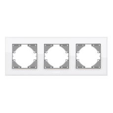 Рамка тройная горизонтальная VIDEX Binera белое стекло (VF-BNFRG3H-W)