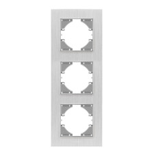 Рамка тройная вертикальная VIDEX Binera серебристый алюминий (VF-BNFRA3V-SL)