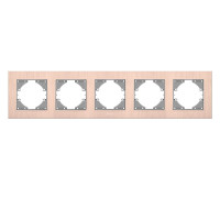 Рамка пятерная горизонтальная VIDEX Binera медный алюминий (VF-BNFRA5H-CP)