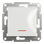 Переключатель одноклавишный с подсв. без рамки Asfora Schneider Electric белый EPH1570121