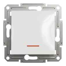 Переключатель одноклавишный с подсв. без рамки Asfora Schneider Electric белый EPH1570121