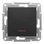 Одноклавишный переключатель с подсветкой Asfora Schneider Electric антрацит EPH1500171