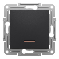 Одноклавишный переключатель с подсветкой Asfora Schneider Electric антрацит EPH1500171