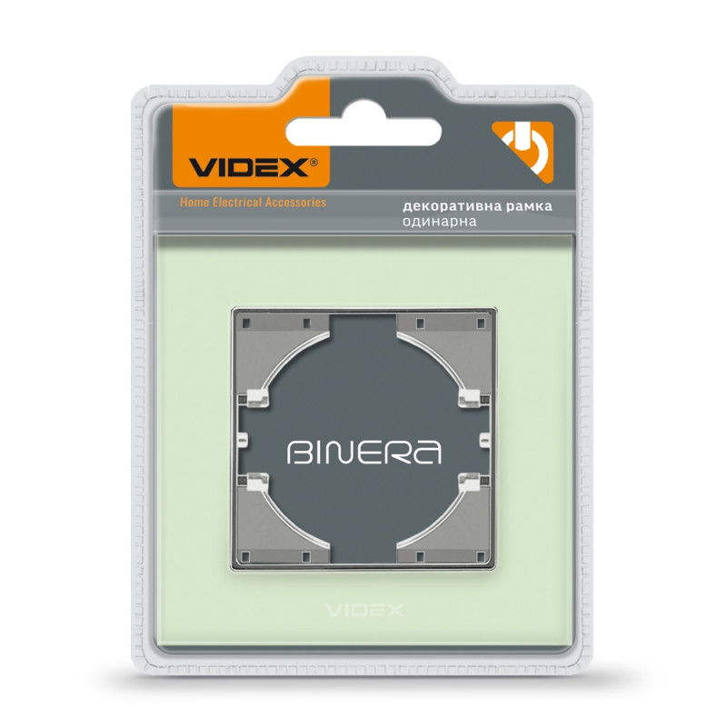 Рамка одинарна горизонтальна VIDEX Binera зелене скло (VF-BNFRG1H-GR)