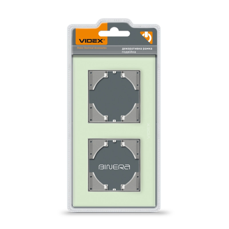 Рамка двойная горизонтальная VIDEX Binera зеленое стекло (VF-BNFRG2H-GR)