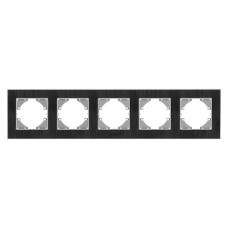 Рамка пятерная горизонтальная VIDEX Binera черный алюминий (VF-BNFRA5H-B)