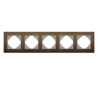 Рамка пятерная горизонтальная VIDEX Binera шоколадный алюминий (VF-BNFRA5H-CH)