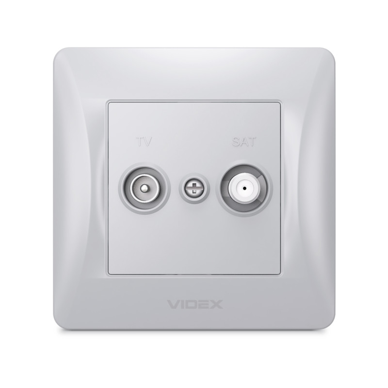 Розетка TV+SAT концевая серебряный шелк VIDEX BINERA (VF-BNSK2TVSATE-SS)