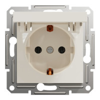 Розетка с заземлением и крышкой без рамки Asfora Schneider Electric крем EPH3170123