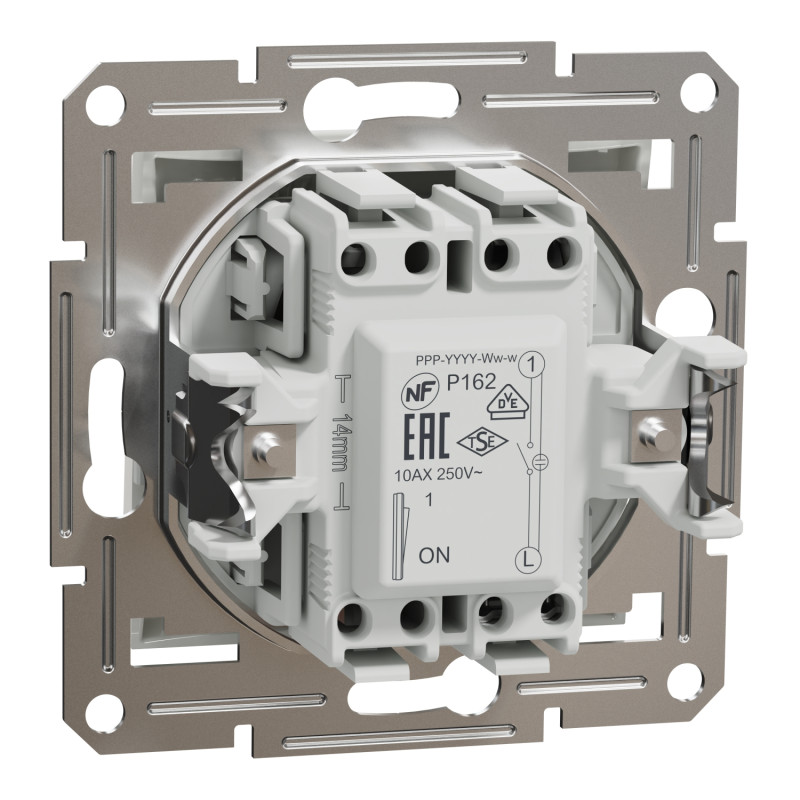 Вимикач одноклавішний з підсв. без рамки Asfora Schneider Electric білий EPH1470121