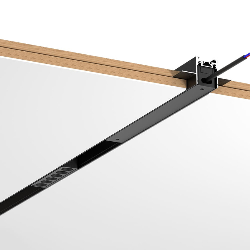 Шинопровод магнитный DTD врезной под гипсокартон 12мм 2м черный Violux ( 320122 )