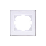 Рамка одинарная с боковой вставкой хром LEZARD Rain белая 703-0225-146