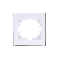 Рамка одинарная с боковой вставкой хром LEZARD Rain белая 703-0225-146