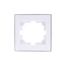Рамка одинарная с боковой вставкой хром LEZARD Rain белая 703-0225-146