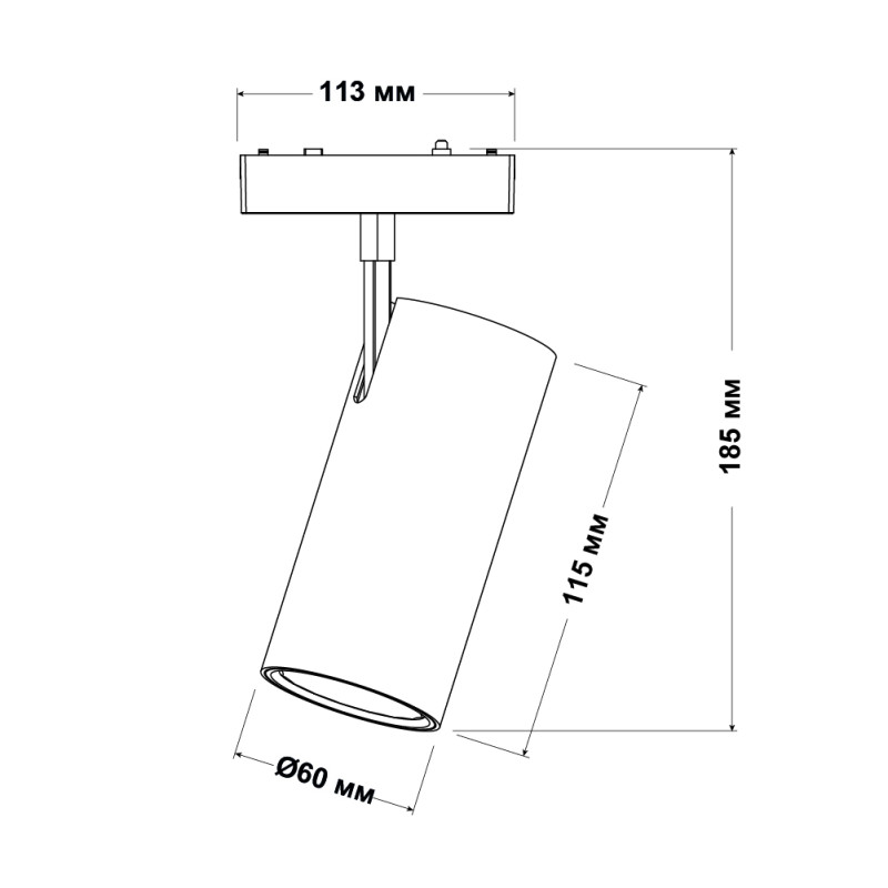 Магнитный трековый светильник UST-M 12W 4000K 48V IP20 черный Violux ( 320106 )