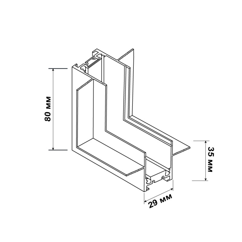 Соединитель DTD-LV угловой внутренний черный Violux ( 320124 )