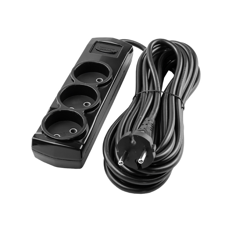 Удлинитель Violux 3р 7м без заземления черный (920392)