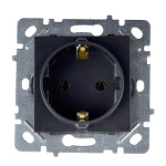 Розетка Nilson Selene антрацит 1-я с заземлением без рамки ( 23360417 )