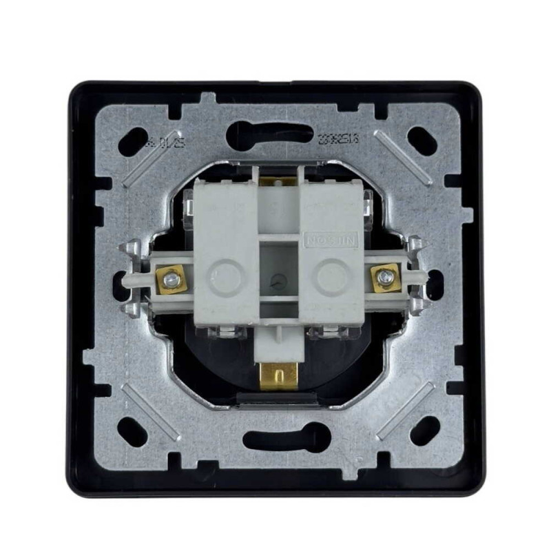 Розетка Nilson Selene антрацит 1-на з заземленням з кришкою ( 23362518 )