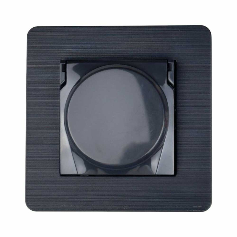 Розетка Nilson Selene антрацит 1-на з заземленням з кришкою ( 23362518 )