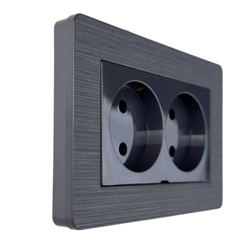 Розетка Nilson Selene антрацит 2-я без заземления ( 23362524 )